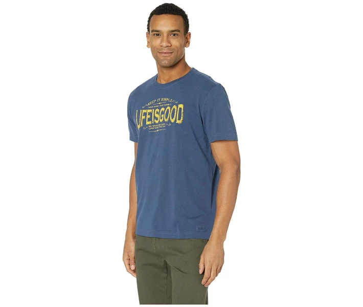 Фото - чоловічу футболку Футболка Life is Good LIG Classic Message Crusher Tee Blue S