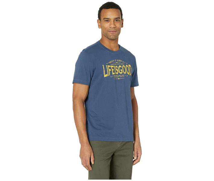 Фото - чоловічу футболку Футболка Life is Good LIG Classic Message Crusher Tee Blue S