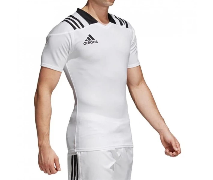 Фото - чоловічу футболку Футболка adidas 3-Stripes Fitted Men’s Rugby Shirt White/Black M