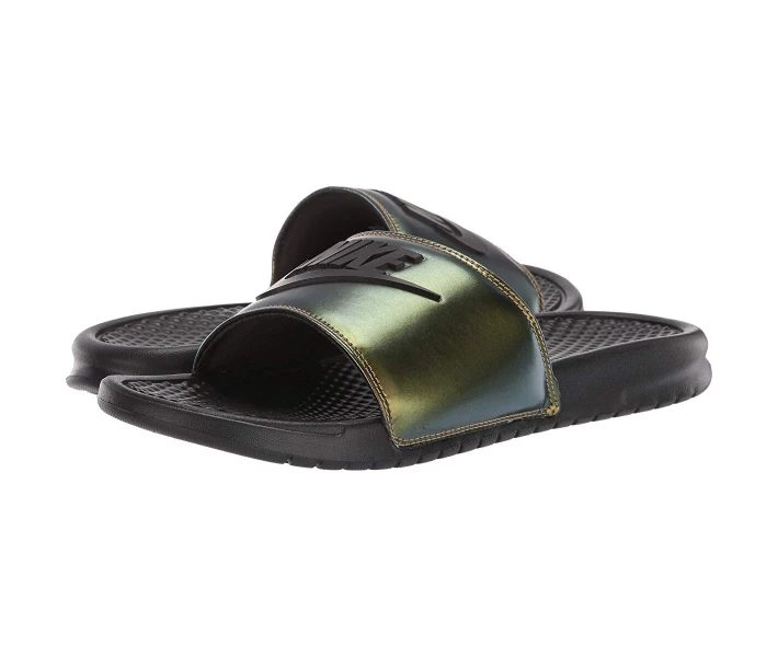 Фото - чоловічий шльопанець Шльопанці Nike Benassi JDI SE Black/Black/Electro Green/Bright Crimson 47.5