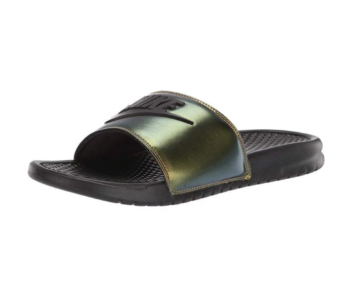 Фото - чоловічий шльопанець Шльопанці Nike Benassi JDI SE Black/Black/Electro Green/Bright Crimson 47.5