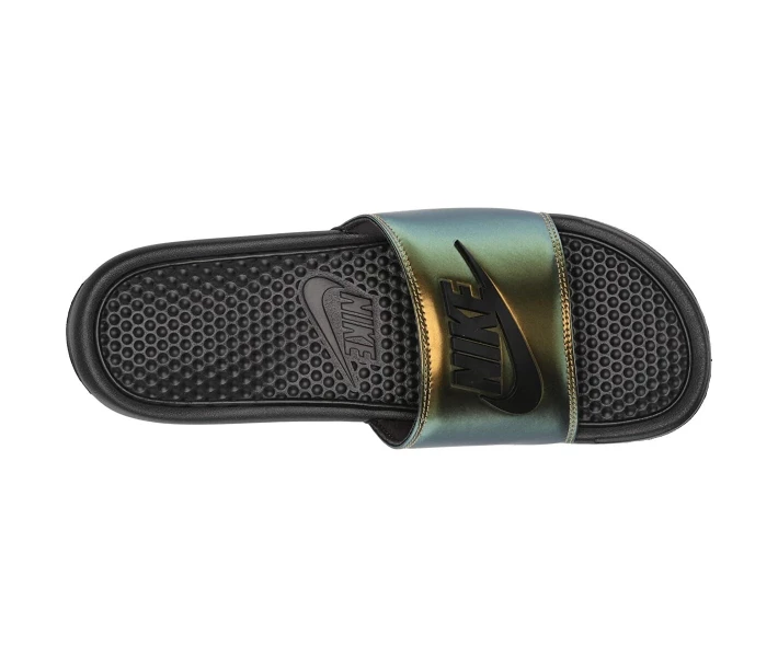 Фото - чоловічий шльопанець Шльопанці Nike Benassi JDI SE Black/Black/Electro Green/Bright Crimson 47.5