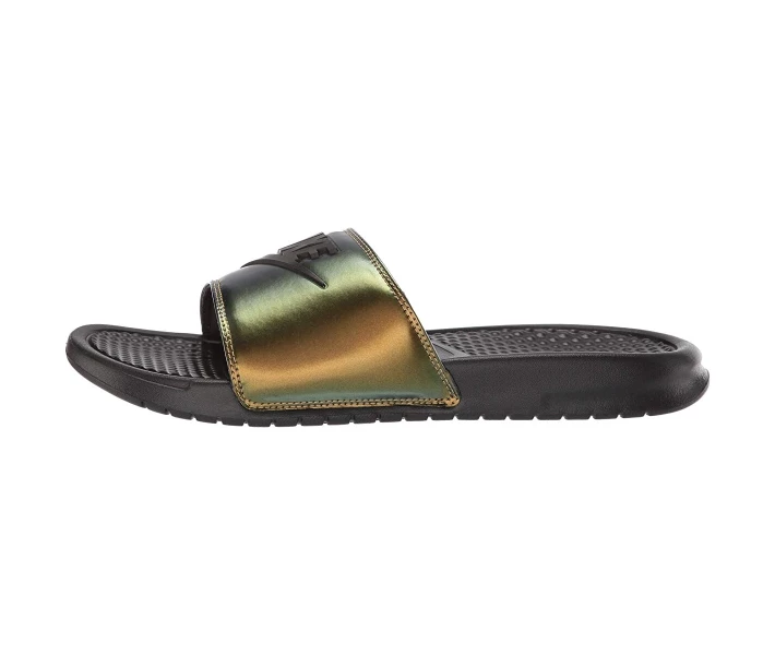 Фото - чоловічий шльопанець Шльопанці Nike Benassi JDI SE Black/Black/Electro Green/Bright Crimson 47.5