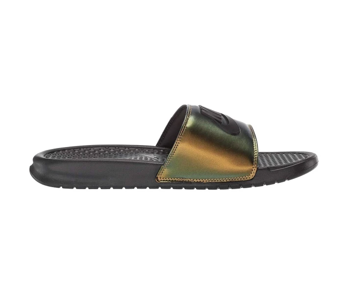 Фото - чоловічий шльопанець Шльопанці Nike Benassi JDI SE Black/Black/Electro Green/Bright Crimson 47.5