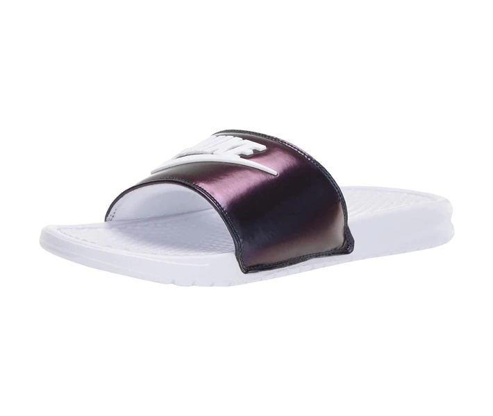 Фото - чоловічий шльопанець Шльопанці Nike Benassi JDI SE White/White/Lucid Green/Court Purple 45