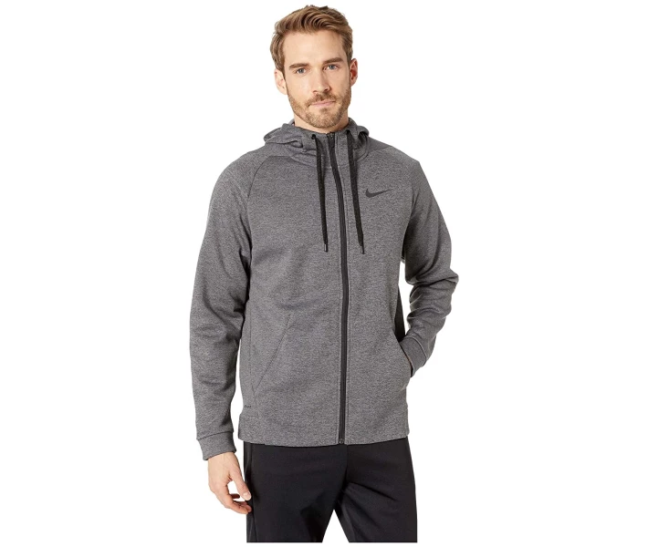 Фото - чоловічу толстовку Футболка Nike Dri-FIT Therma Men's Full-Zip Training Charcoal Heather / Black XL