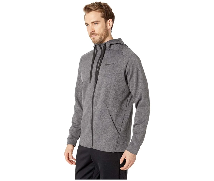 Фото - чоловічу толстовку Футболка Nike Dri-FIT Therma Men's Full-Zip Training Charcoal Heather / Black XL