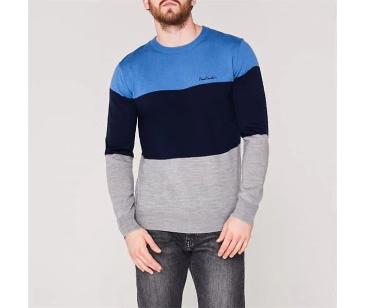 Фото - чоловічий джемпер Джемпер Pierre Cardin Colour Block Knit Blue / Navy / GreyM S