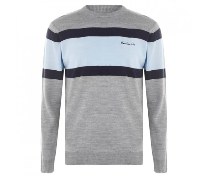 Фото - чоловічий джемпер Джемпер Pierre Cardin Chest Block Grey Marl / Sky M