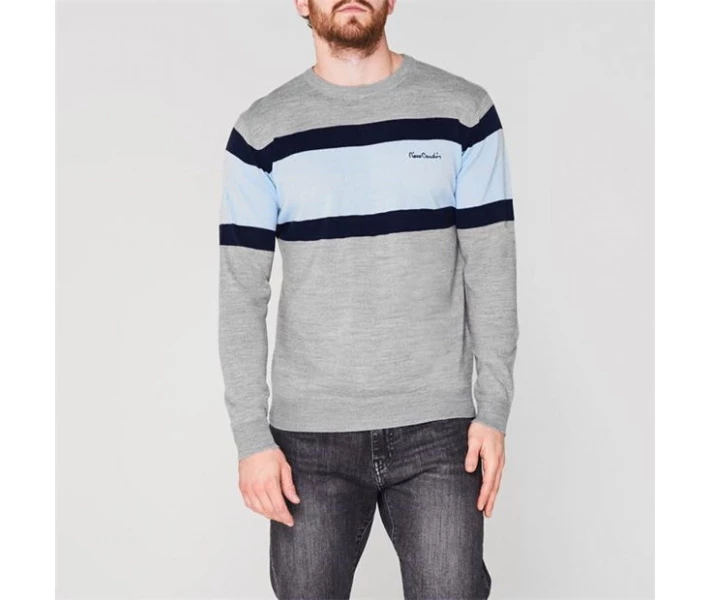 Фото - чоловічий джемпер Джемпер Pierre Cardin Chest Block Grey Marl / Sky M