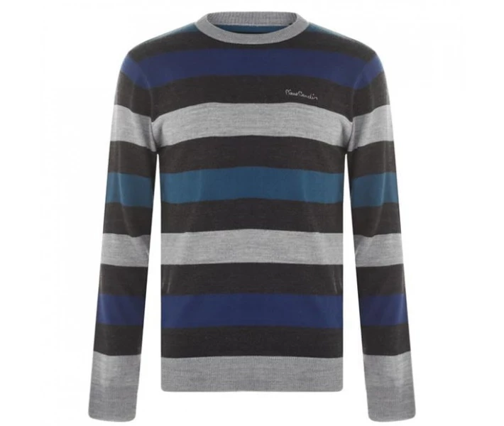 Фото - чоловічий джемпер Джемпер Pierre Cardin Stripe Knit Charcoal / Blue XL