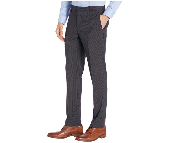 Фото - чоловічі штани Штани Perry Ellis Slim Fit Micro Check Stretch Pants Dark Sapphire 31W 32L