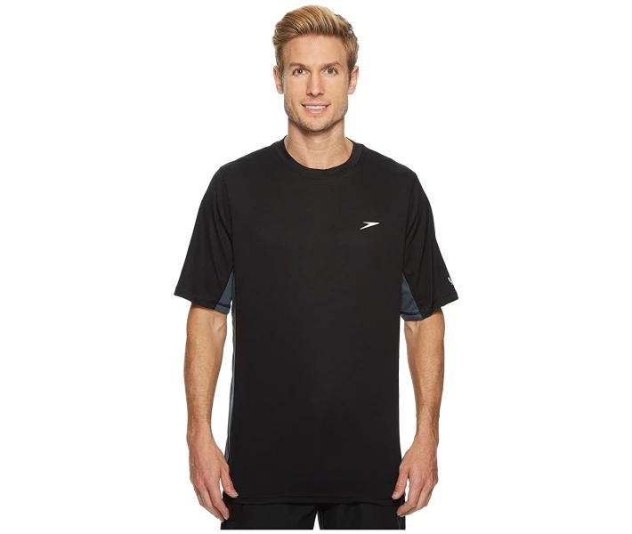Фото - чоловічу футболку Рашгард Speedo Longview Swim Tee Black/Black XL