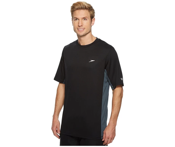 Фото - чоловічу футболку Рашгард Speedo Longview Swim Tee Black/Black XL