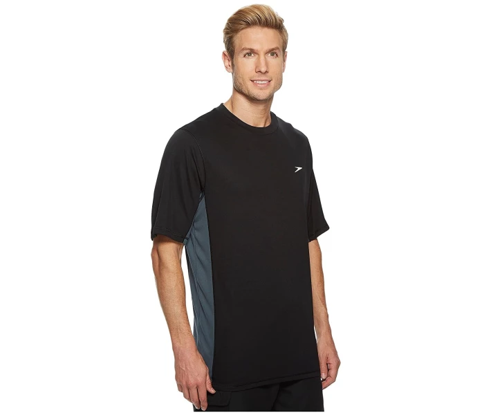 Фото - чоловічу футболку Рашгард Speedo Longview Swim Tee Black/Black XL