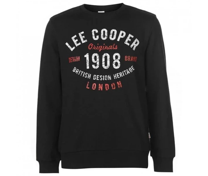 Фото - чоловіче худі Худі Lee Cooper Crew Logo Sweater Black XXL