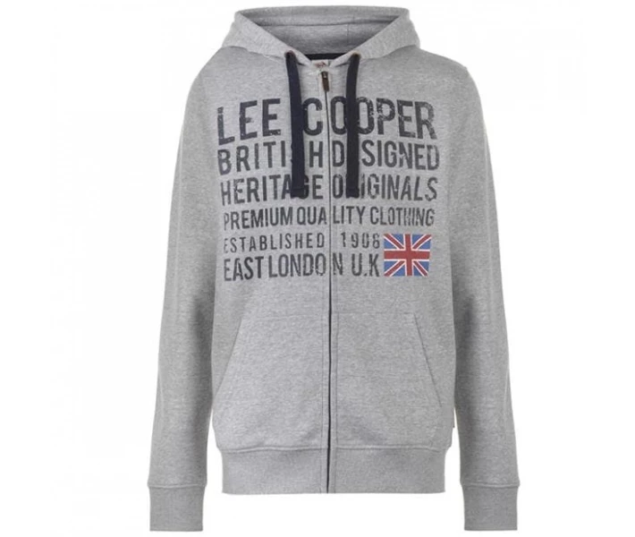 Фото - чоловіче худі Худі Lee Cooper Zip Grey Marl S
