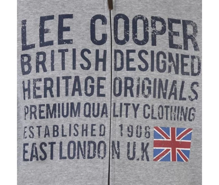 Фото - чоловіче худі Худі Lee Cooper Zip Grey Marl S