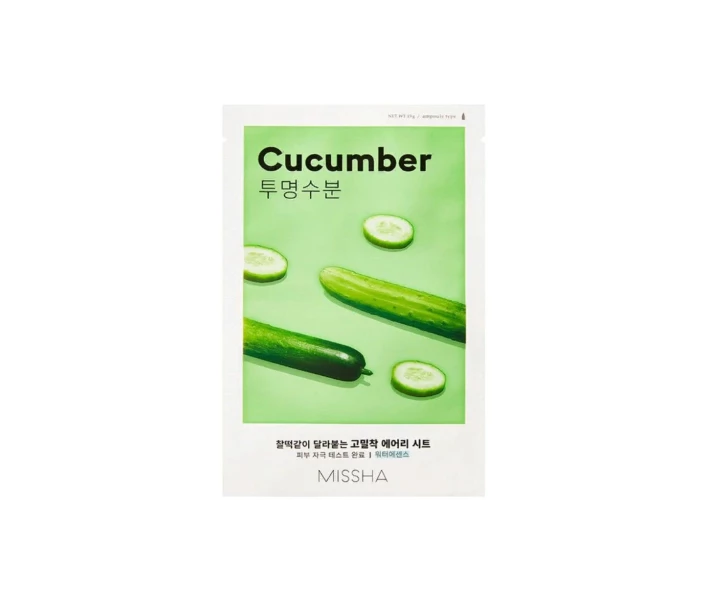 Фото - корейську маску для обличчя Маска для обличчя Missha Airy Fit Cucumber Sheet Mask З екстрактом огірка 19 г (882) (696483-01)