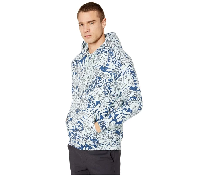 Фото - чоловіче худі Худі J.Crew Garment-Dyed All Over Print Tropical Party Blue / White M
