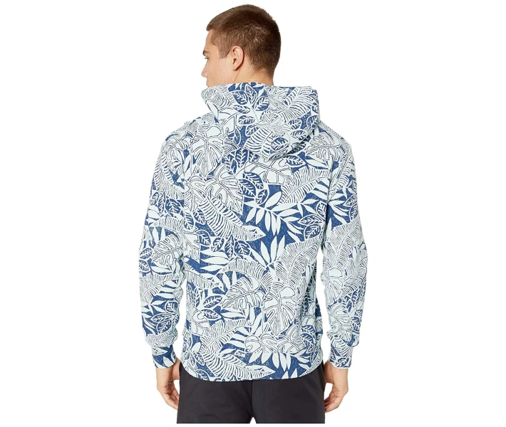 Фото - чоловіче худі Худі J.Crew Garment-Dyed All Over Print Tropical Party Blue / White M