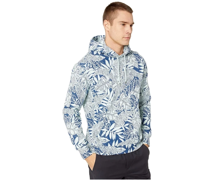 Фото - чоловіче худі Худі J.Crew Garment-Dyed All Over Print Tropical Party Blue / White M