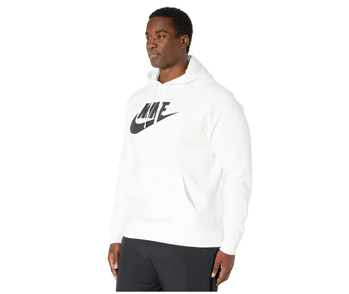 Фото - чоловічу толстовку Футболка Nike Big & Tall NSW Club Pullover Graphic White / White / Black 2XL Tall