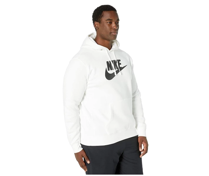 Фото - чоловічу толстовку Футболка Nike Big & Tall NSW Club Pullover Graphic White / White / Black 2XL Tall