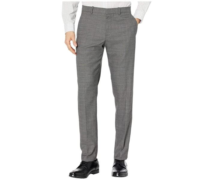 Фото - чоловічі штани Штани Perry Ellis Very Slim Tonal Heathered Plaid Dress Pants Charcoal 31W 32L