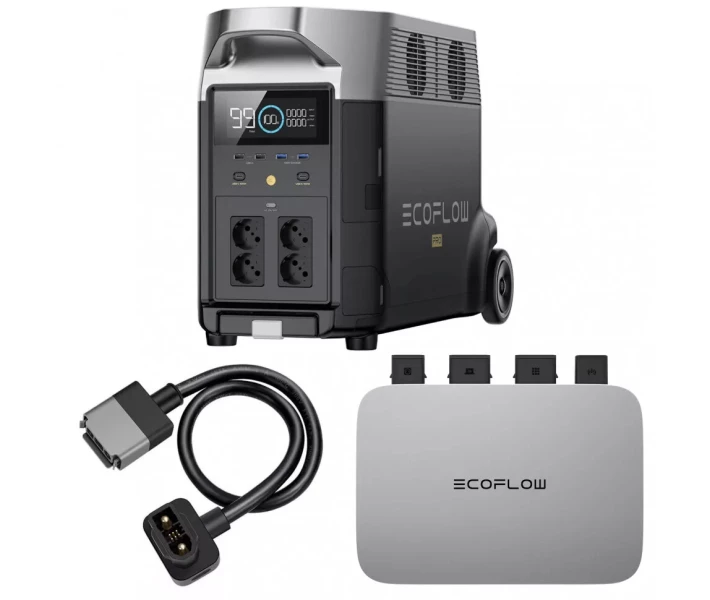 Фото - зарядну станцію Комплект енергонезалежності EcoFlow PowerStream 600Вт та зарядна станція Delta Pro