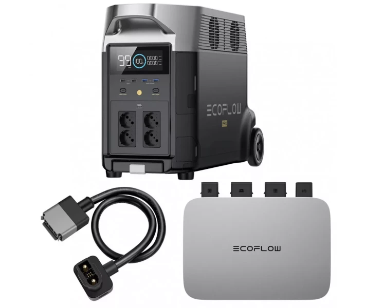 Фото - зарядну станцію Комплект енергонезалежності EcoFlow PowerStream 600Вт та зарядна станція Delta Pro