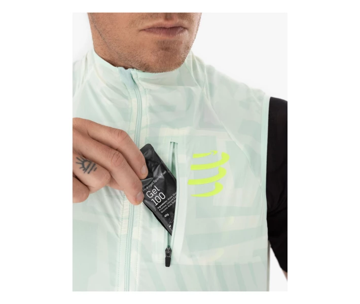 Фото - чоловічу кофту Чоловіча кофта без рукавів Compressport Hurricane Windproof Vest M, Sugar/Ice Print, M
