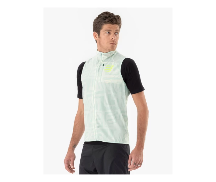 Фото - чоловічу кофту Чоловіча кофта без рукавів Compressport Hurricane Windproof Vest M, Sugar/Ice Print, M