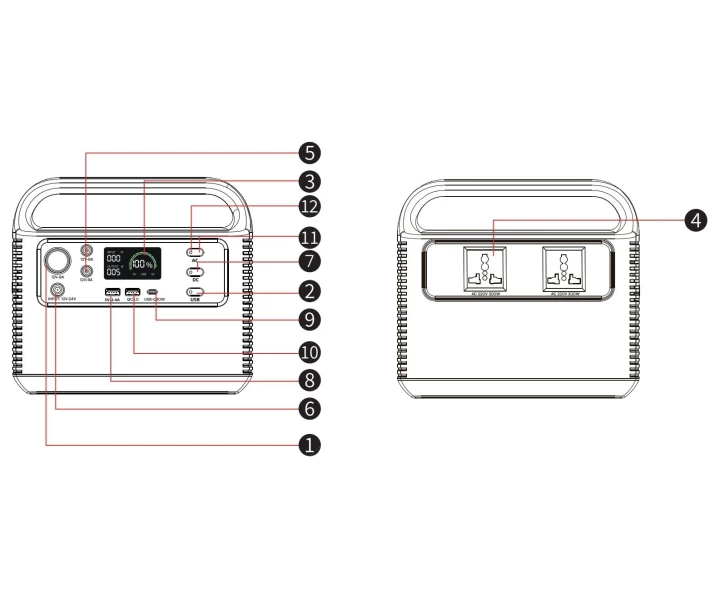 Фото - зарядну станцію Портативна зарядна станція Power Bank 568Wh 500W LiFePO4 VT-606 V-TAC 11442