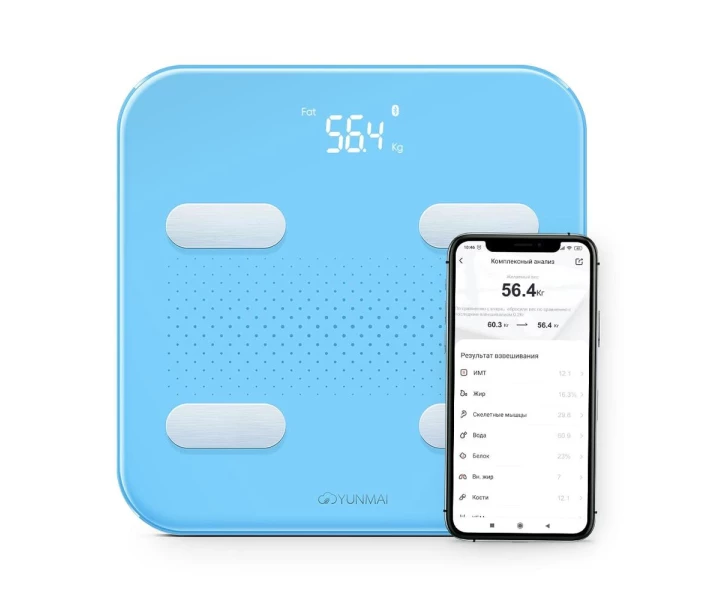 Фото - підлогові ваги Підлогові смарт ваги YUNMAI S Smart Scale Blue M1805CH-BLU