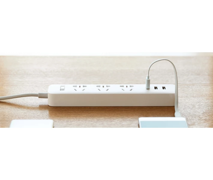 Фото - мережевий фільтр Подовжувач фільтр Xiaomi Mi Power Strip 3 USB 15w універсальні розетки (98536)