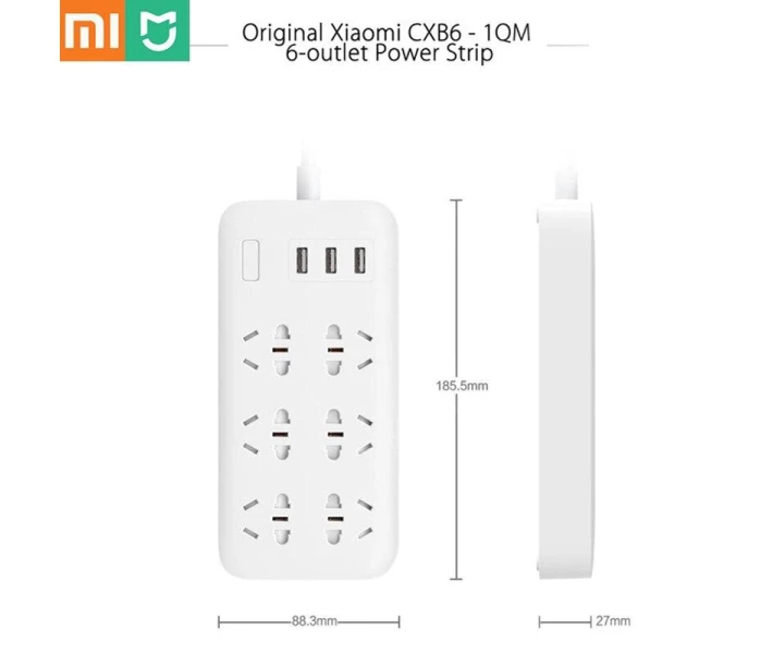 Фото - мережевий фільтр Мережевий фільтр Xiaomi Power Strip 6 розеток 1.8m CXB6-1QM (94507)