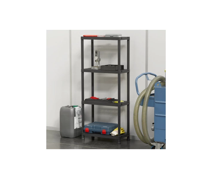 Фото - стеллаж Стелаж Plastmeccanica Universal Vent пластиковий 4 полки 60х30х138 см чорний (5136)