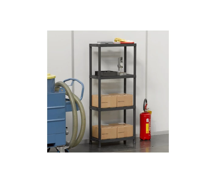 Фото - стеллаж Стелаж Plastmeccanica Universal Vent пластиковий 4 полки 60х30х138 см чорний (5136)