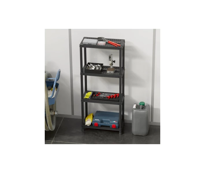 Фото - стеллаж Стелаж Plastmeccanica Universal Vent пластиковий 4 полки 60х30х138 см чорний (5136)