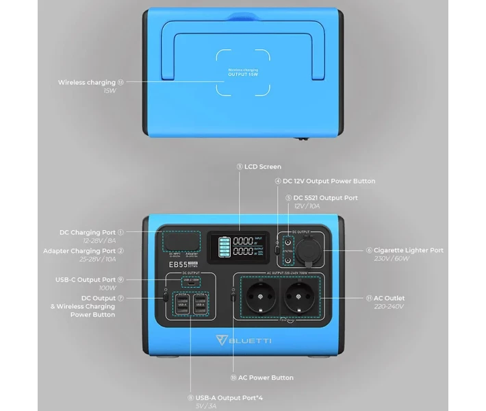 Фото - зарядну станцію Зарядна станція Bluetti Portable Power Station EB55 700W [74272]