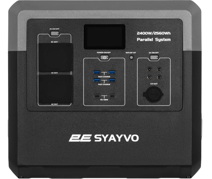 Фото - зарядну станцію Зарядна станція 2Е Syayvo 2400 Вт, 2560 Вт/год, WiFi/BT, паралельне підключення, швидка зарядка (2E-PPS24256)