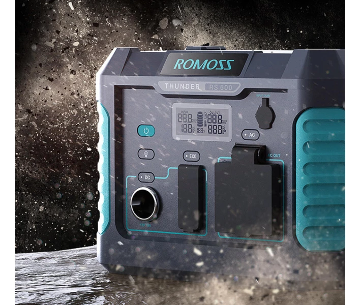 Фото - зарядну станцію Зарядна станція Romoss RS500 / 400 Вт⋅год/ 500 Вт (пікова 1000 Вт) (RS500-2B2-G153H)