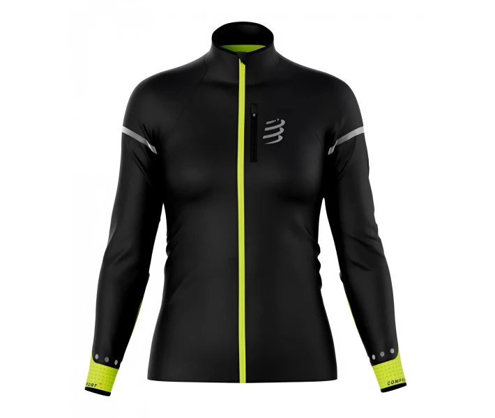 Фото - куртку женскую Жіноча куртка Compressport Hurricane Windproof Jacket Flash M Black/Fluo Yellow M (AJVW3089016M)