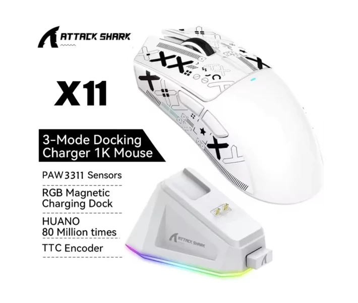 Мишка Ігрова Безпровідна Attack Shark X11 22000 DPI PAW3311 із