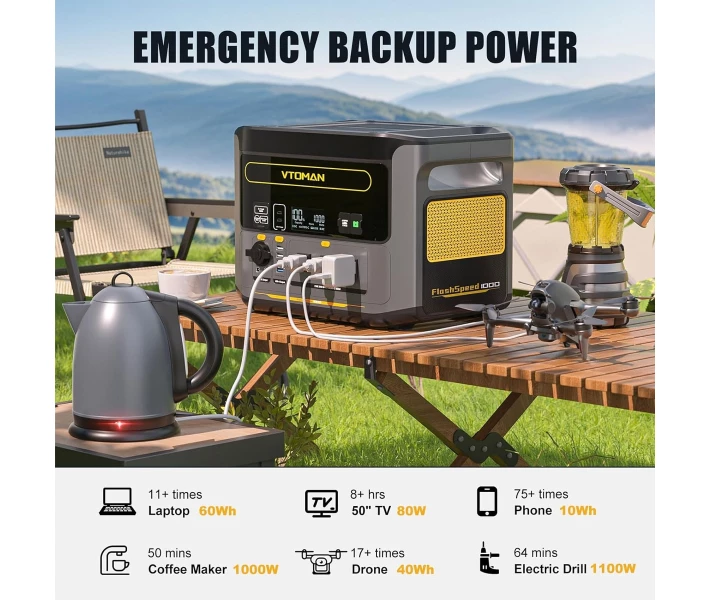 Зарядна станція Vtoman FlashSpeed ​​1000 (828 Вт/год) 1000W AC