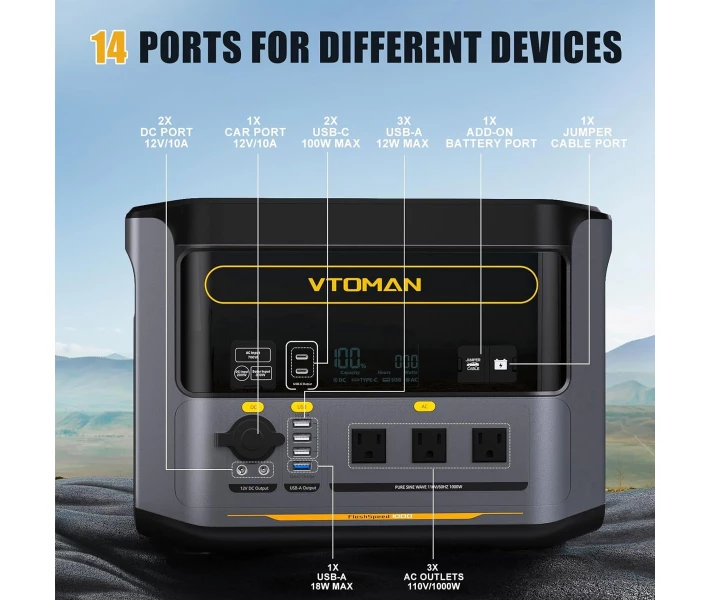 Зарядна станція Vtoman FlashSpeed ​​1000 (828 Вт/год) 1000W AC