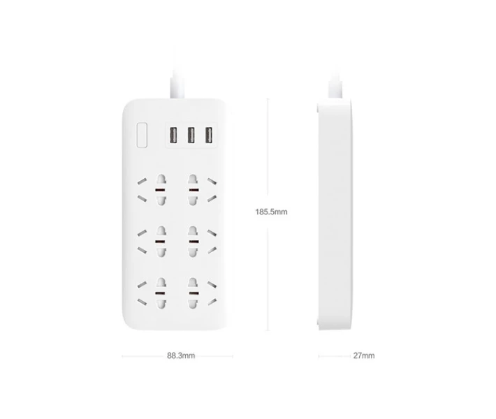 Фото - мережевий фільтр Подовжувач Xiaomi Mi Power Strip (6 розеток + 3 USB-port) фільтр універсальний білий (83100)
