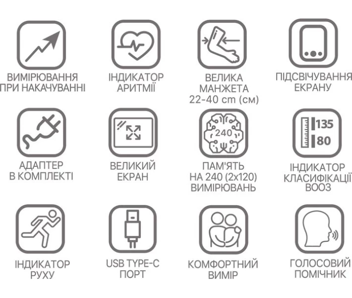 Фото - тонометр Тонометр Paramed Flagman, що говорить, автоматичний з адаптером Type-C на плече гарантія 5 років (av-18850)