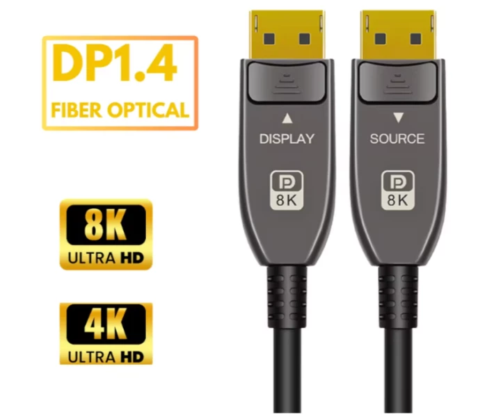 Професійний оптичний 8K 60 Гц кабель DisplayPort 1.4, 25 м 24K 8.1